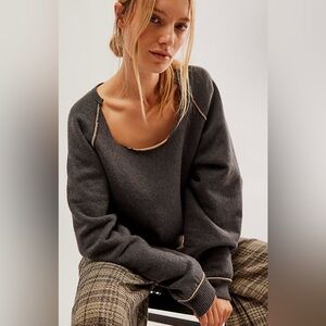 Free People We The Free Midnight Pullover Raven Combo Reversible Size XL NWOT